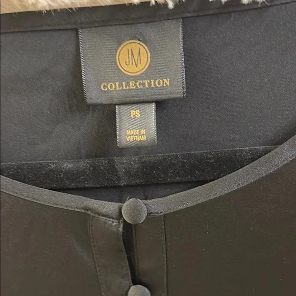 JM Collection Black Silky Blouse - Picture 2 of 7